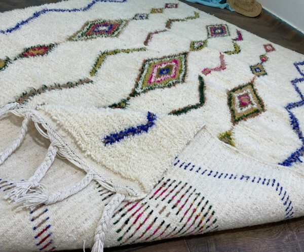 Hand Knotted Azilal Rug, Moroccan Custom Rug, Colorful New Design Wool Rug, Handmade Azilal Rug