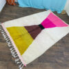 Stunning Moroccan Rug, Beni Ourain Orange, yellow, pink Rug, Handmade Wool Rug, Beni Ourain Rug, Style Moroccan Rug, Ready to Ship Carpet