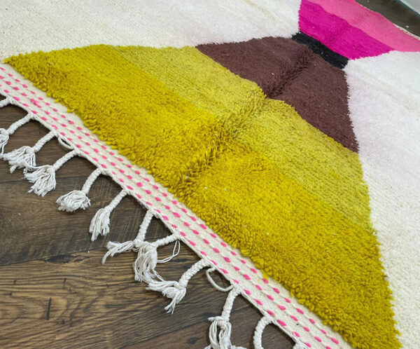 Stunning Moroccan Rug, Beni Ourain Orange, yellow, pink Rug, Handmade Wool Rug, Beni Ourain Rug, Style Moroccan Rug, Ready to Ship Carpet