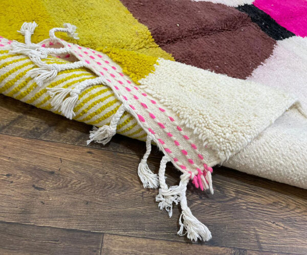 Stunning Moroccan Rug, Beni Ourain Orange, yellow, pink Rug, Handmade Wool Rug, Beni Ourain Rug, Style Moroccan Rug, Ready to Ship Carpet