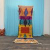 Gorgeous Green Runner Rug Decor Wool, Authentic Moroccan Berber Rug Colorful