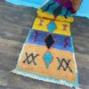 Gorgeous Green Runner Rug Decor Wool, Authentic Moroccan Berber Rug Colorful