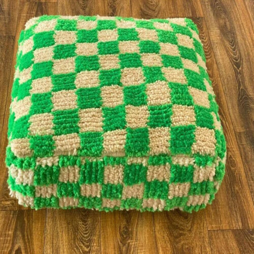 Checkered Pouf, Moroccan checker floor pillow for room decor