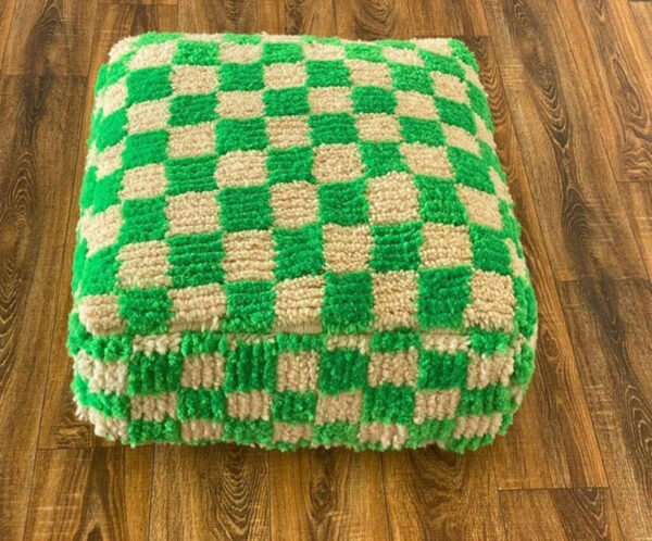 Checkered Pouf, Moroccan checker floor pillow for room decor