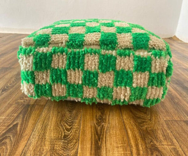Checkered Pouf, Moroccan checker floor pillow for room decor