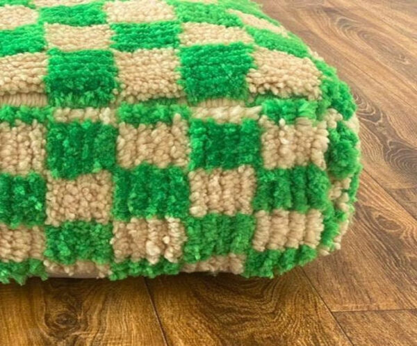 Checkered Pouf, Moroccan checker floor pillow for room decor