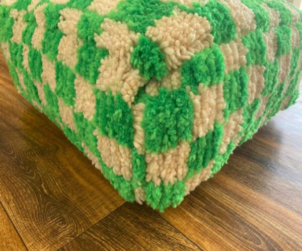 Checkered Pouf, Moroccan checker floor pillow for room decor