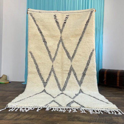 Gorgeous Beni Ourain Rug, Moroccan berber rug, Rug for livingroom, Handwoven Moroccan Rug ,Green Authentic Wool rug ,area rug For Bed Room