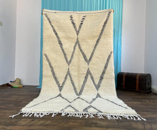 Gorgeous Beni Ourain Rug, Moroccan berber rug, Rug for livingroom, Handwoven Moroccan Rug ,Green Authentic Wool rug ,area rug For Bed Room